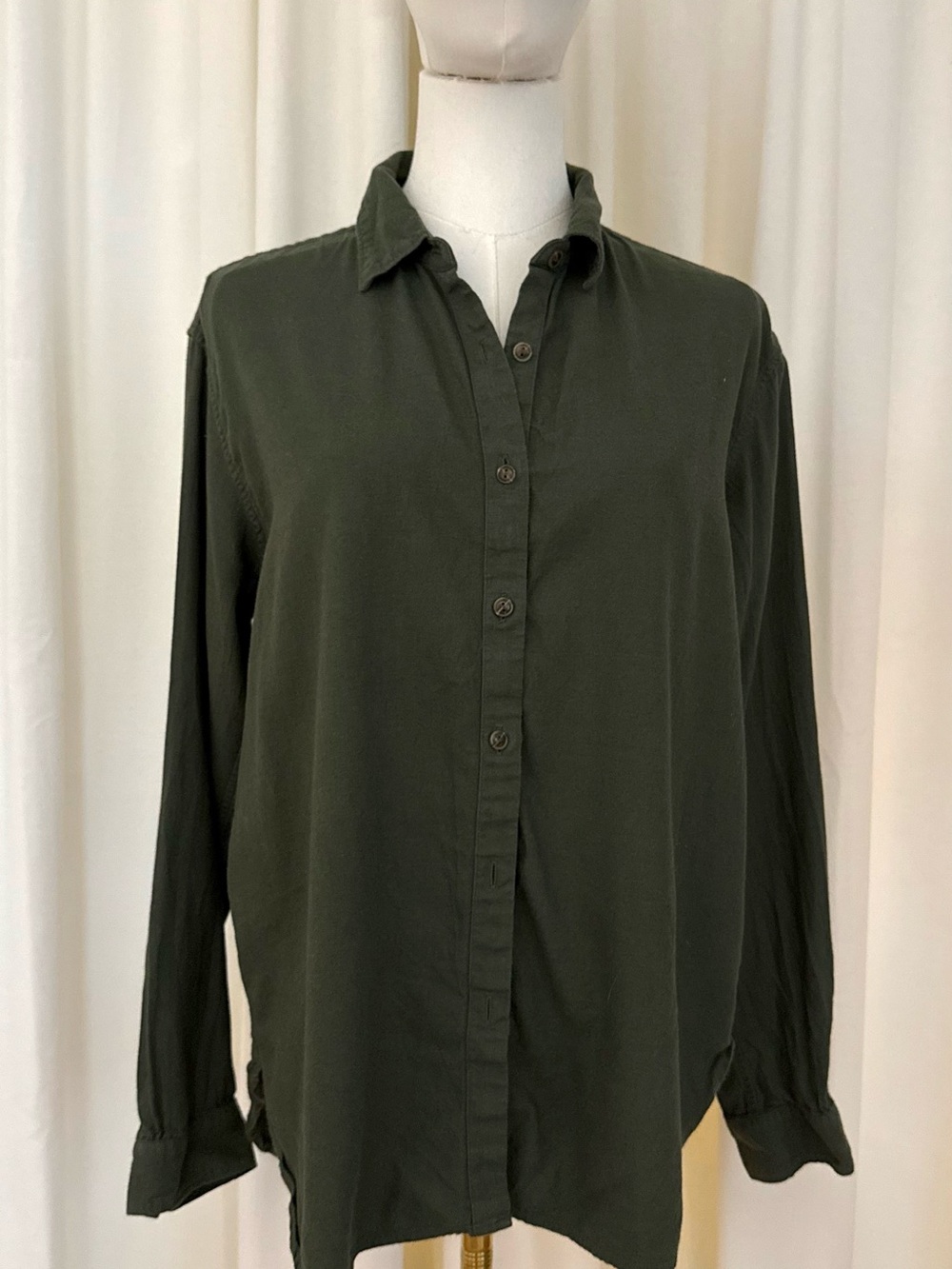 Uniqlo Dark Green flannel Button-Up Shirt